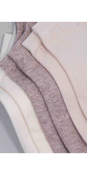 Шкарпетки бавовняні короткі для жінок Legs 6 Socks low (3 пари)  панна/екрю/латте-image