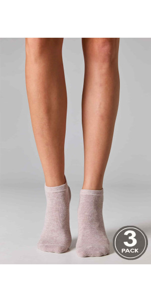 Шкарпетки бавовняні короткі для жінок Legs 6 Socks low (3 пари) пана/екрю/роуз-image