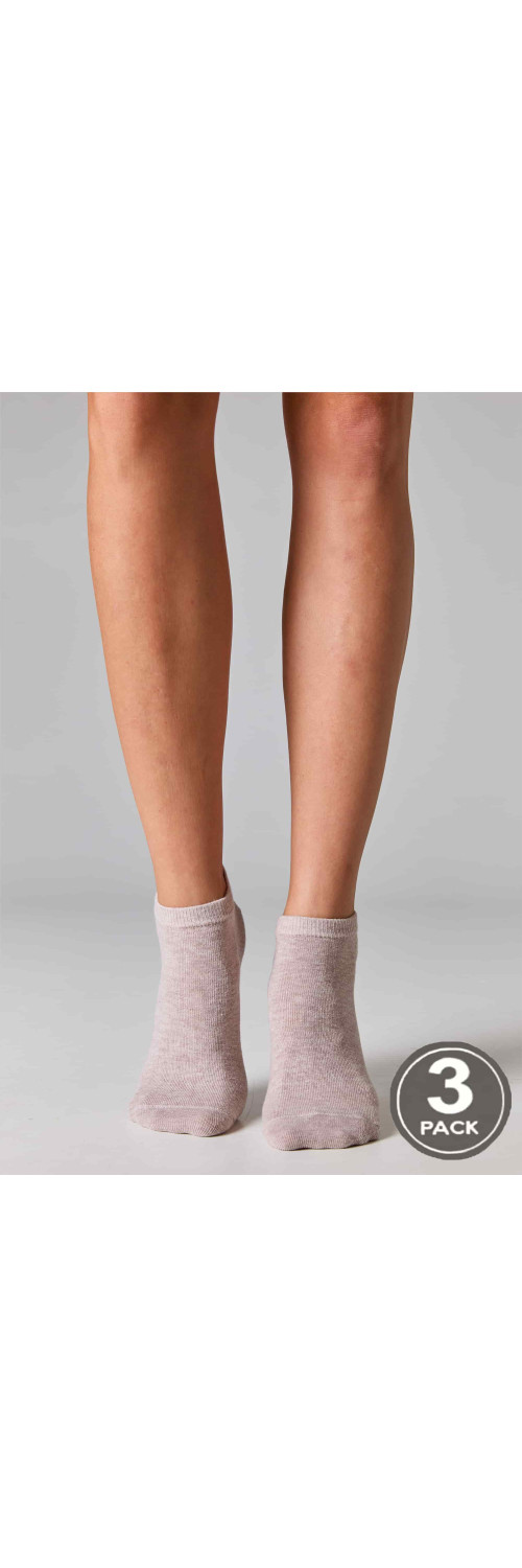 Cotton socks for women Legs 6 Socks low (3 pack) panna/ecrui/rose  36-40-0