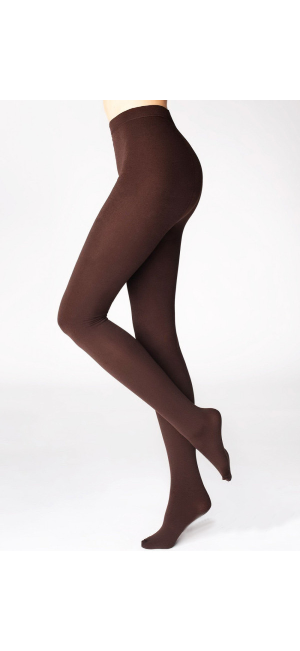 Microfiber tights standard fit,without shorts for women Legs 662 Fleece 250 250 den brown-image