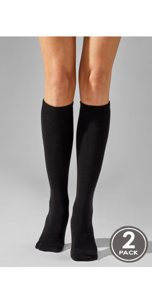 Cotton knee highs kneehigh for women Legs 108 Knee high (2 pack) nero-image