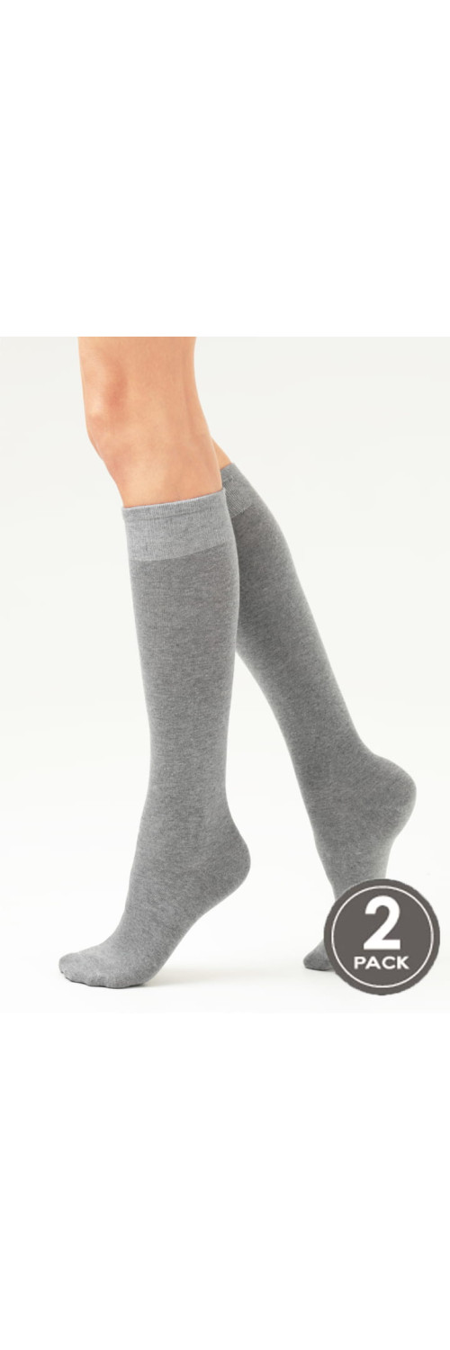 Cotton knee highs kneehigh for women Legs 108 Knee high (2 pack) melange  36-40-1