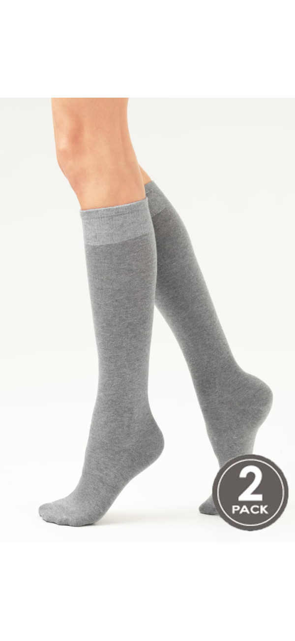 Cotton knee highs kneehigh for women Legs 108 Knee high (2 pack) melange-image