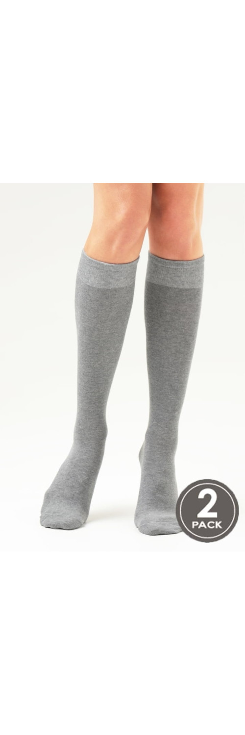 Cotton knee highs kneehigh for women Legs 108 Knee high (2 pack) melange  36-40-0
