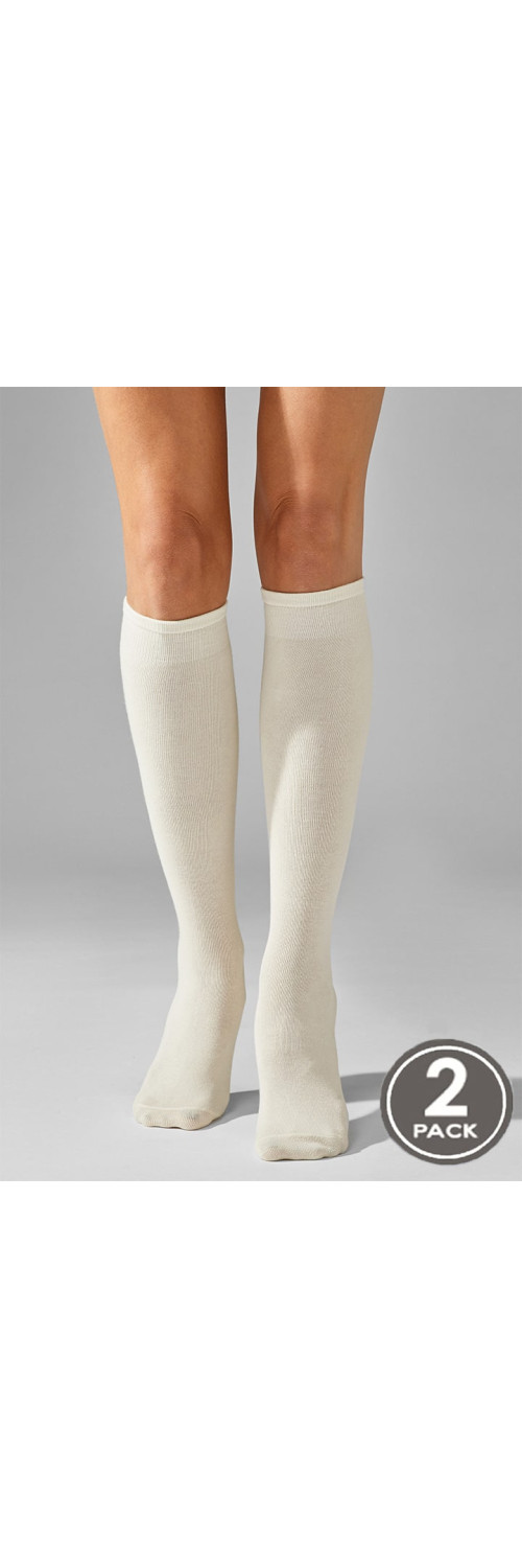 Cotton knee highs kneehigh for women Legs 108 Knee high (2 pack) milk  36-40-0