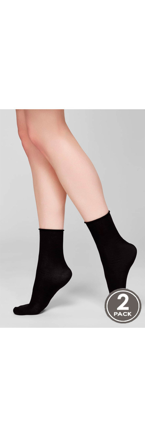 Bamboo socks long for women Legs G05 Socks bamboo (2 pack) nero  36-40-0