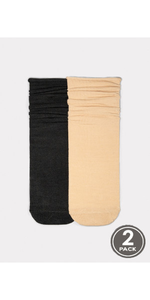 Bamboo socks long for women Legs G05 Socks bamboo (2 pack) nero/beige-image