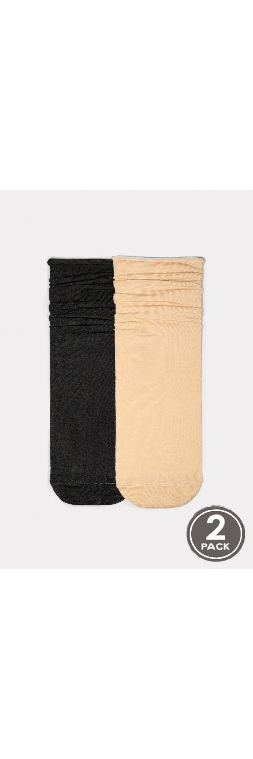 Bamboo socks long for women Legs G05 Socks bamboo (2 pack) nero/beige  36-40-0
