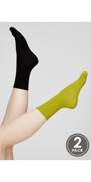 Шкарпетки з бамбука довгі для жінок Legs G05 Socks bamboo (2 пари) чорний/зелений-image