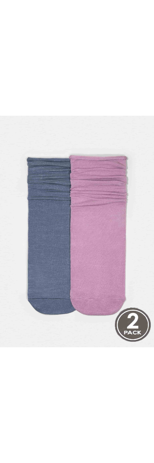 Bamboo socks long for women Legs G05 Socks bamboo (2 pack) lila/navy  36-40-0