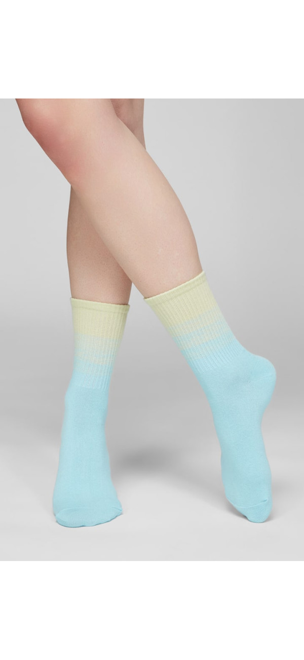 Шкарпетки бавовняні довгі для жінок Legs G06 Socks cotton ambre (2 пари) жовтий/скай-image
