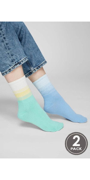Шкарпетки бавовняні довгі для жінок Legs G06 Socks cotton ambre (2 пари) зелений/синій-image