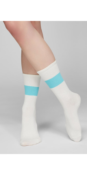 Шкарпетки бавовняні довгі для жінок Legs G07 Socks cotton line (2 пари) еллоу/синій-image