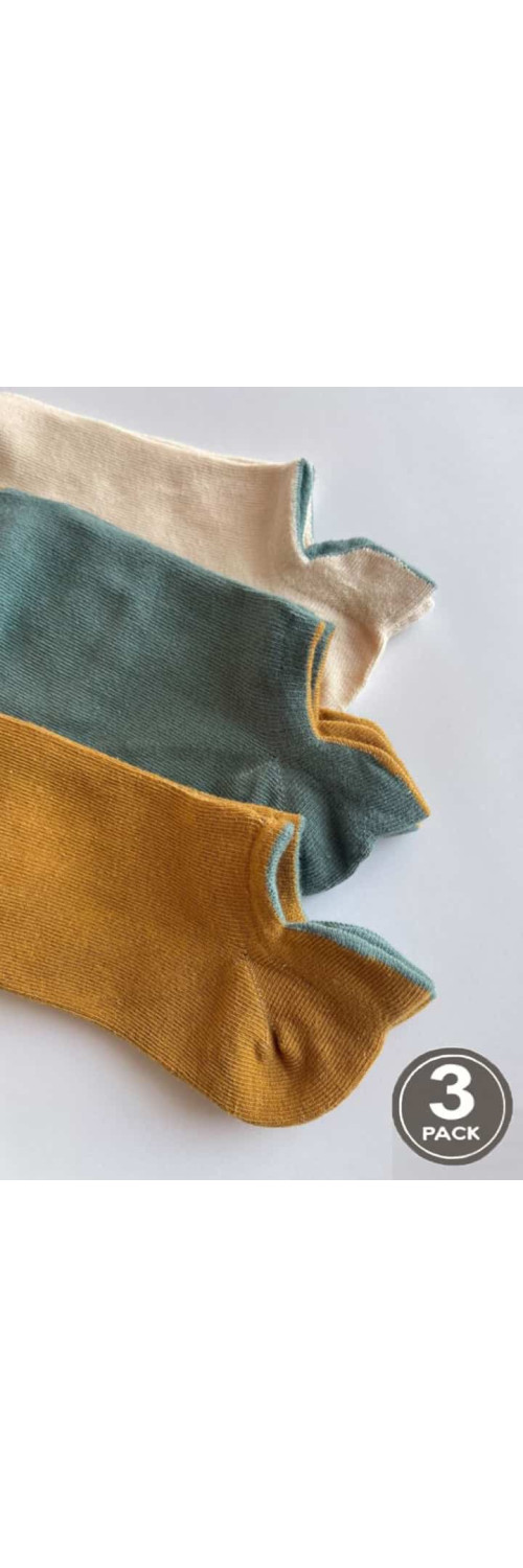 Cotton socks unisex Legs U05 Socks cotton low (3 pack) olive/beige/mustard  41-45-0