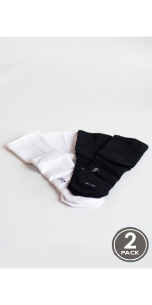 Шкарпетки бавовняні унісекс Legs U06 Socks cotton (2 пари) білий/чорний-image