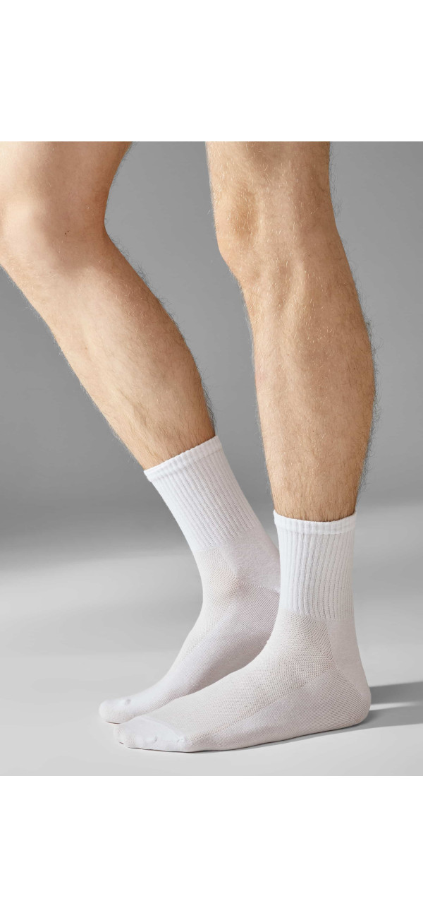Cotton socks unisex Legs U06 Socks cotton (2 pack) white/black-image