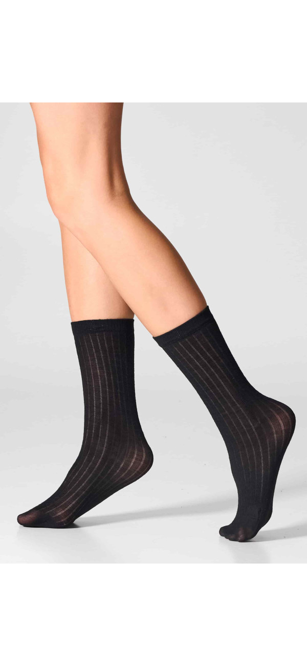 Шкарпетки вовняні довгі для жінок Legs W12 Socks wool merino (2 пари) чорний-image