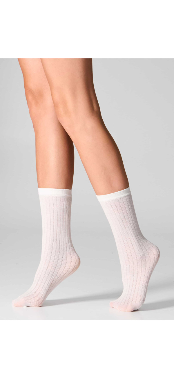 Wool socks long for women Legs W12 Socks wool merino (2 pack) ivory-image