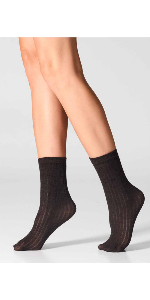 Шкарпетки вовняні довгі для жінок Legs W12 Socks wool merino (2 пари) браун меланж-image