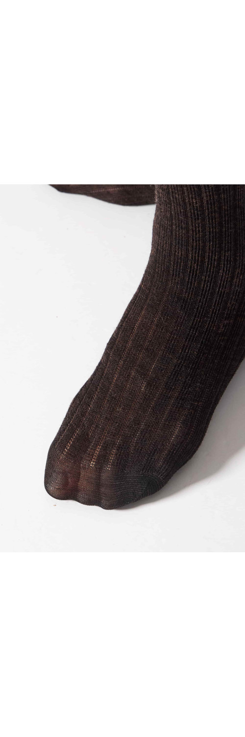 Wool socks long for women Legs W12 Socks wool merino (2 pack) brown melange  ONESIZE-3