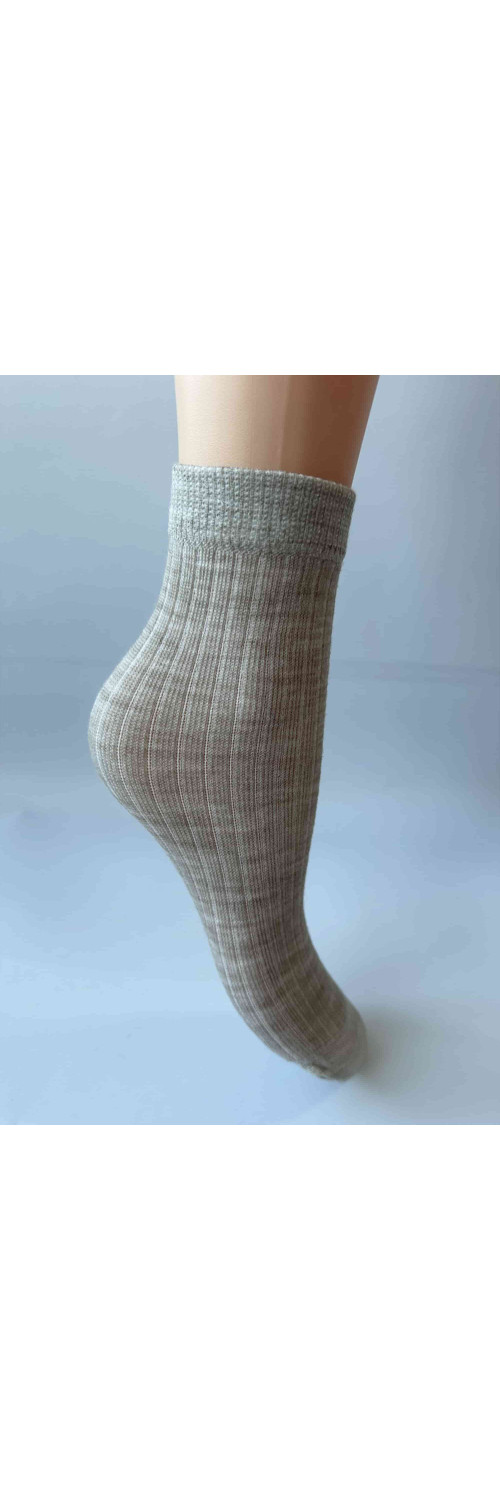 Wool socks long for women Legs W12 Socks wool merino (2 pack) beige/brown  ONESIZE-0