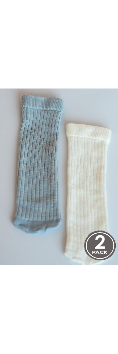 Wool socks long for women Legs W12 Socks wool merino (2 pack)  ivory/light blue  ONESIZE-0