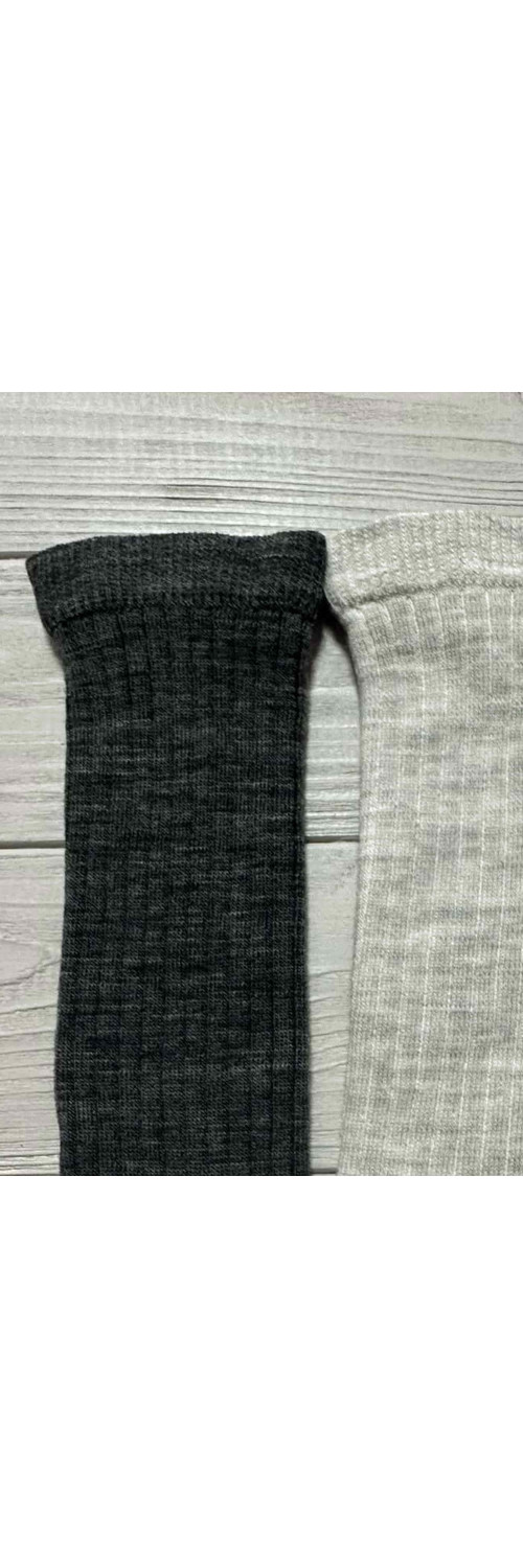 Wool socks long for women Legs W12 Socks wool merino (2 pack) light grey/dark grey  ONESIZE-1