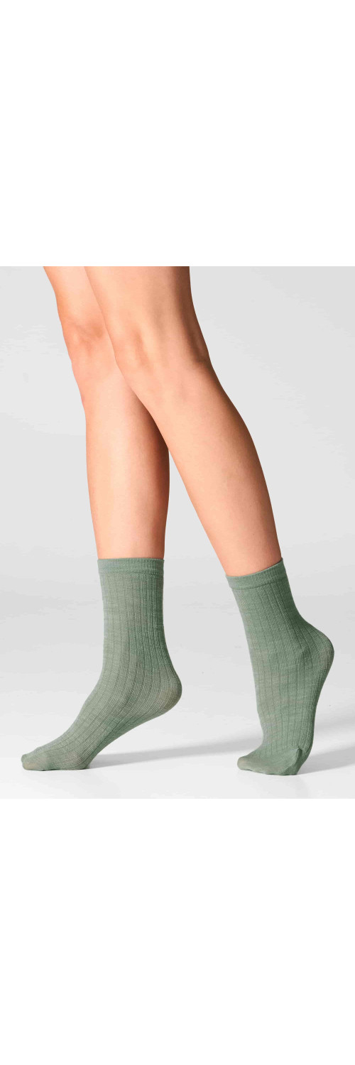 Wool socks long for women Legs W12 Socks wool merino (2 pack) pine/pumpkin  ONESIZE-3
