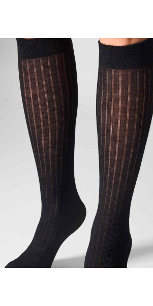 Гольфиі вовняні для жінок Legs KW22 Knee high wool merino (2 пари) чорний-image