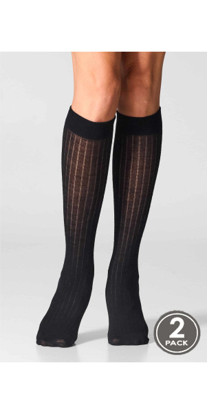 Гольфиі вовняні для жінок Legs KW22 Knee high wool merino (2 пари) чорний-image