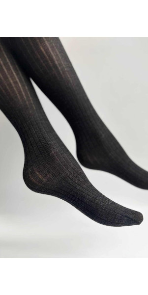 Гольфиі вовняні для жінок Legs KW22 Knee high wool merino (2 пари) чорний меланж-image
