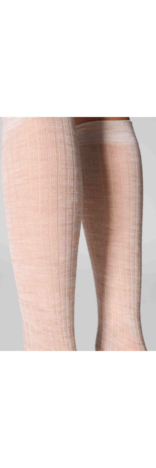 Wool knee highs for women Legs KW22 Knee high wool merino (2 pack) beige melange  ONESIZE-3