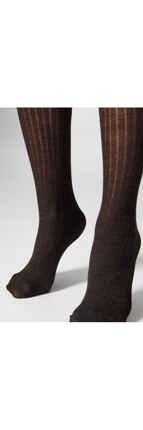 Wool knee highs for women Legs KW22 Knee high wool merino (2 pack) brown melange  ONESIZE-1