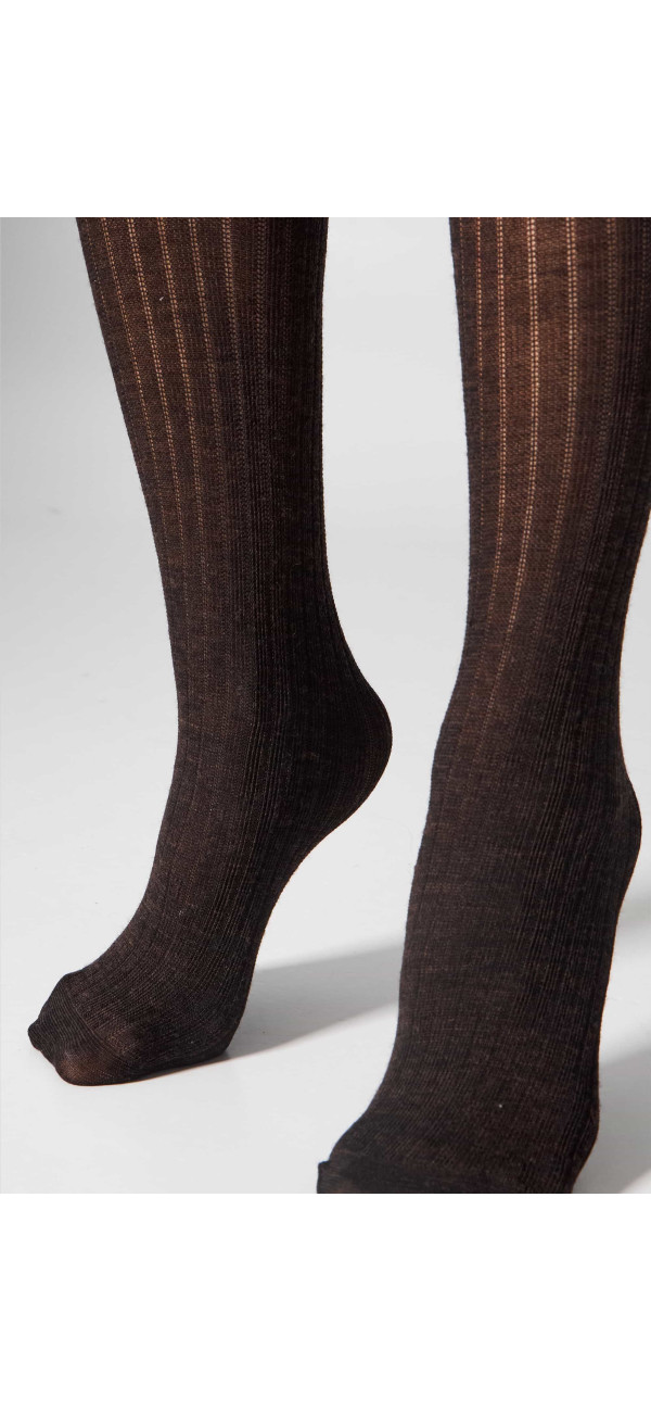 Гольфиі вовняні для жінок Legs KW22 Knee high wool merino (2 пари) браун меланж-image