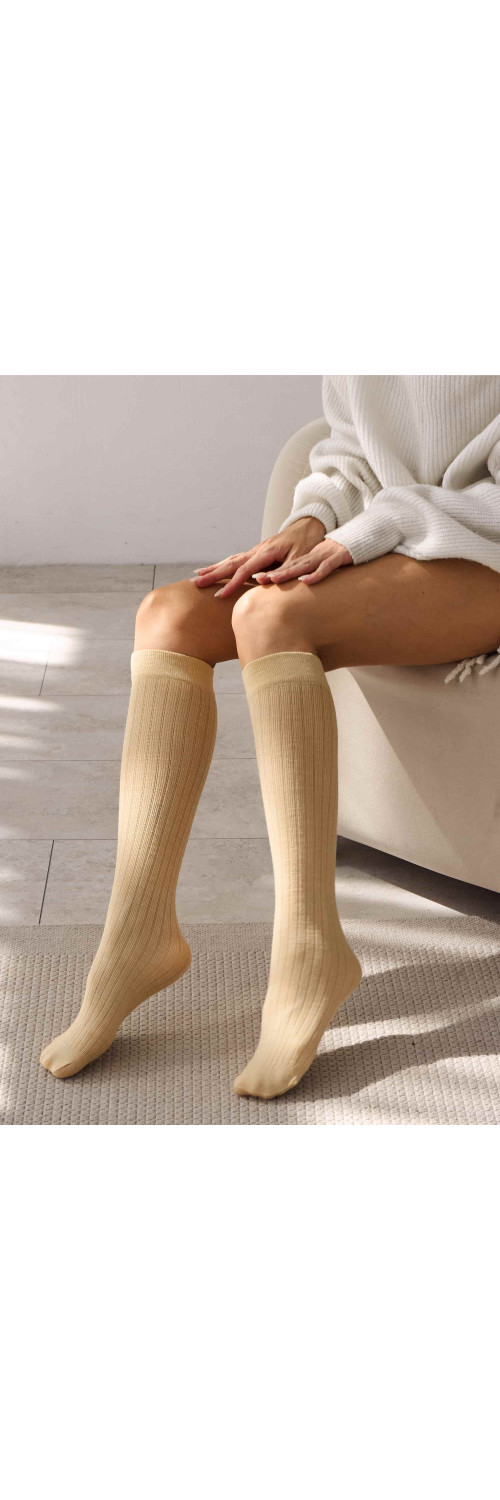 Wool knee highs for women Legs KW22 Knee high wool merino (2 pack) pine/pumpkin  ONESIZE-3