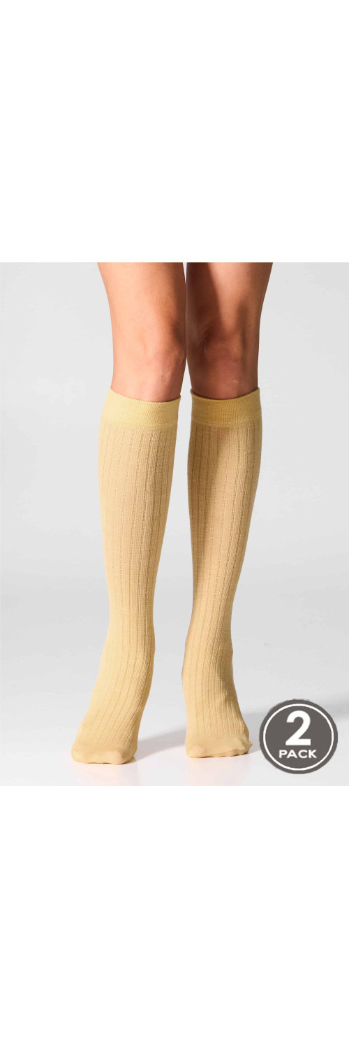 Wool knee highs for women Legs KW22 Knee high wool merino (2 pack) pine/pumpkin  ONESIZE-0