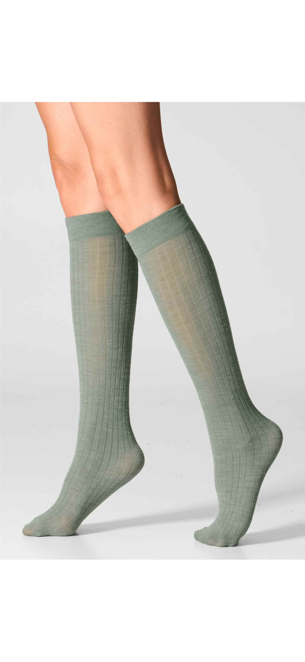 Wool knee highs for women Legs KW22 Knee high wool merino (2 pack) pine/pumpkin-image