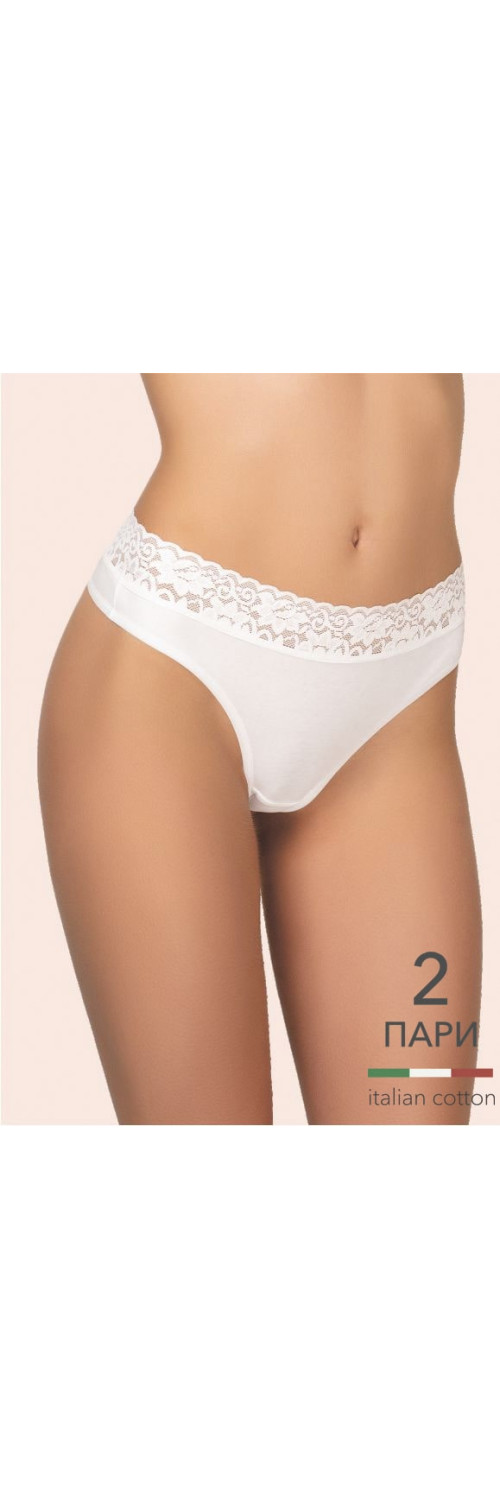 Труси стрінги для жінок Kleo 151 C Cotton 2 од. антично-білий/антично-білий M-0