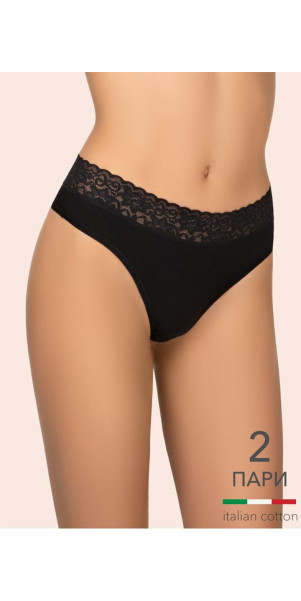 Труси стрінги для жінок Kleo 151 C Cotton 2 од. чорний/чорний-image