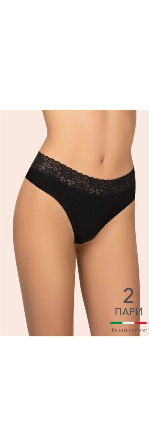 Труси стрінги для жінок Kleo 151 C Cotton 2 од. чорний/чорний M-0