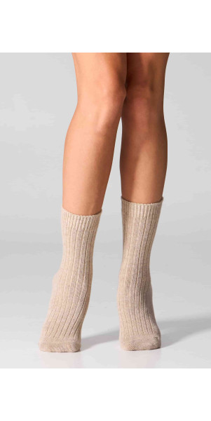 Шкарпетки вовняні довгі для жінок Legs SCM26 Socks cashmere merino бежевий-image
