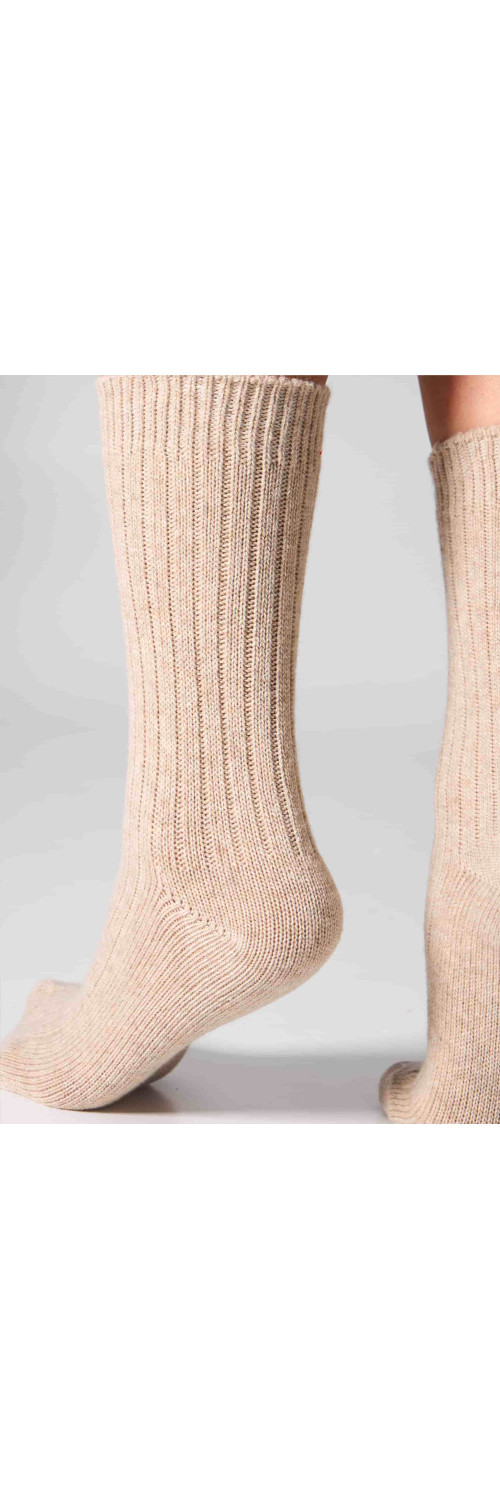 Wool socks long for women Legs SCM26 Socks cashmere merino beige  36-40-1