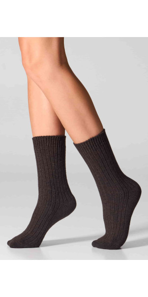 Шкарпетки вовняні довгі для жінок Legs SCM26 Socks cashmere merino браун-image