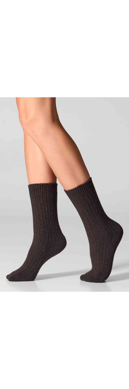 Wool socks long for women Legs SCM26 Socks cashmere merino brown  36-40-1