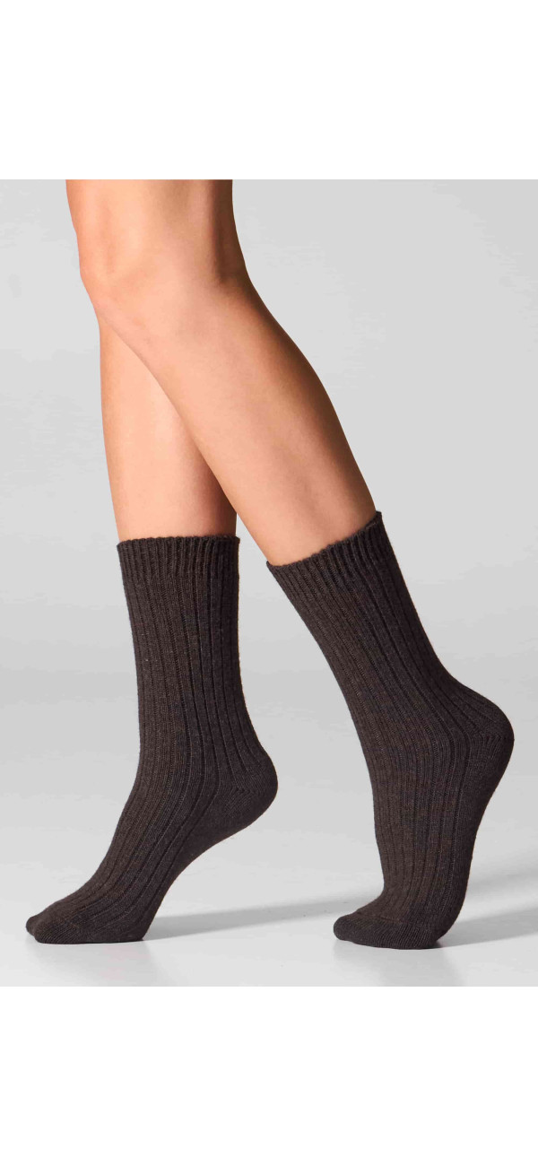 Шкарпетки вовняні довгі для жінок Legs SCM26 Socks cashmere merino браун-image