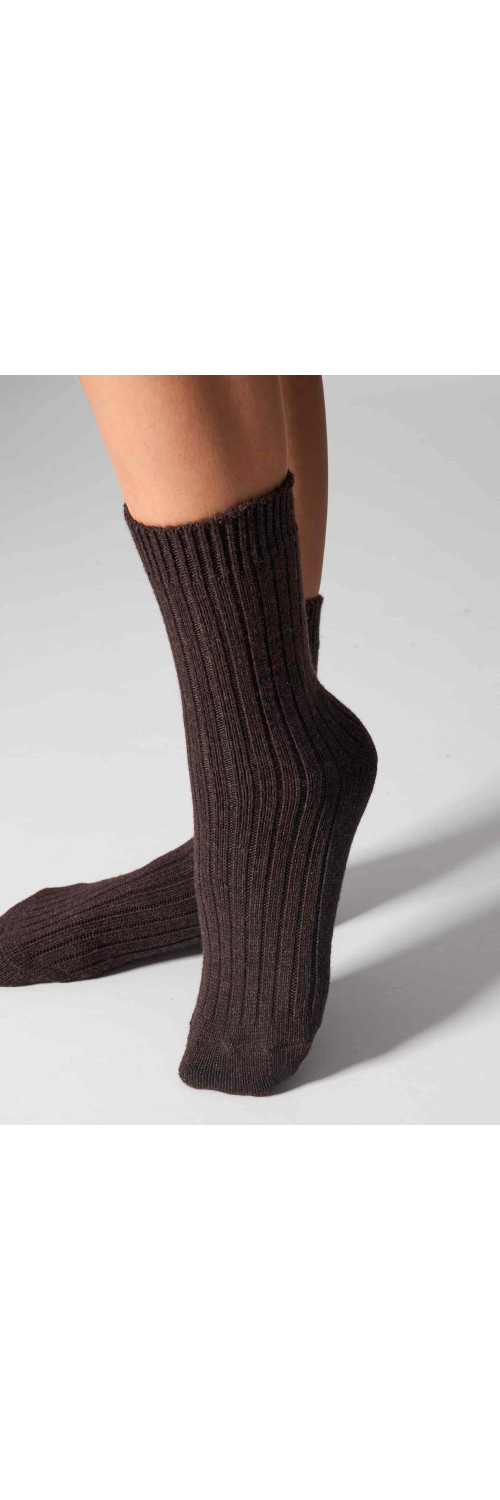 Wool socks long for women Legs SCM26 Socks cashmere merino brown  36-40-2
