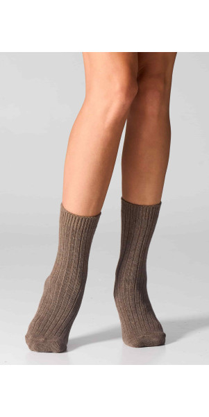 Wool socks long for women Legs SCM26 Socks cashmere merino сoffee-image