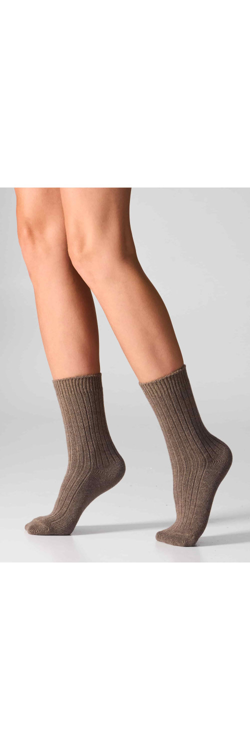 Wool socks long for women Legs SCM26 Socks cashmere merino сoffee  36-40-1