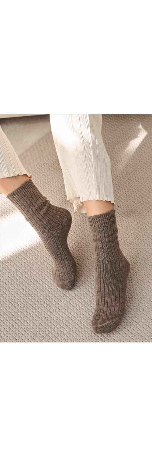 Wool socks long for women Legs SCM26 Socks cashmere merino сoffee  36-40-3