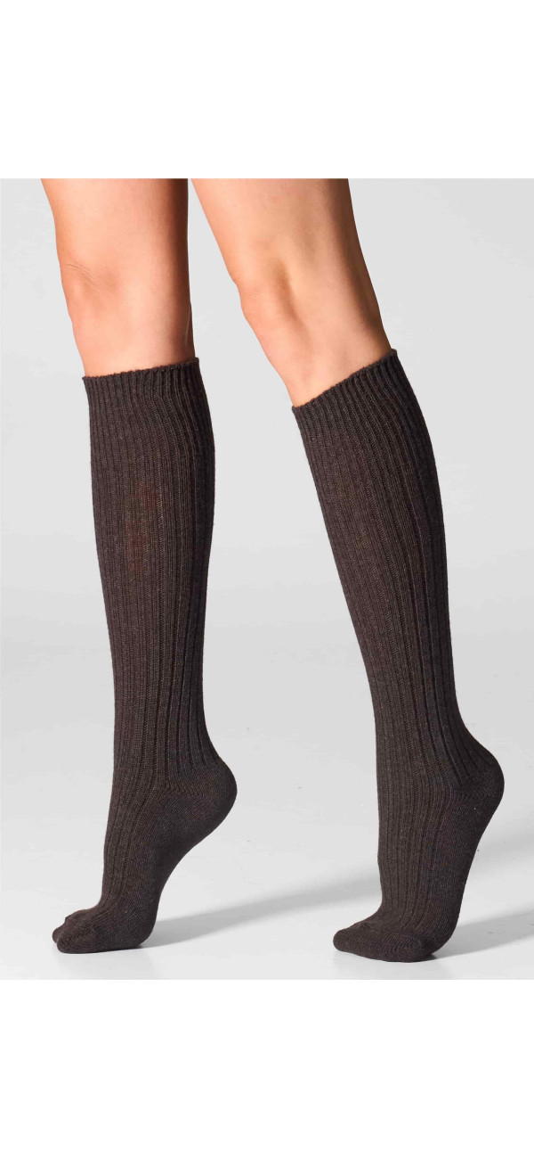 Гольфиі вовняні для жінок Legs KCM26 Knee high cashmere merino браун-image